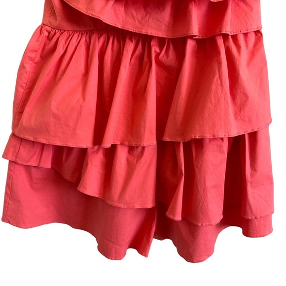 Do + Be One Shoulder Ruffle Shorts Romper Coral Sz Medium NWT - Picture 7 of 16